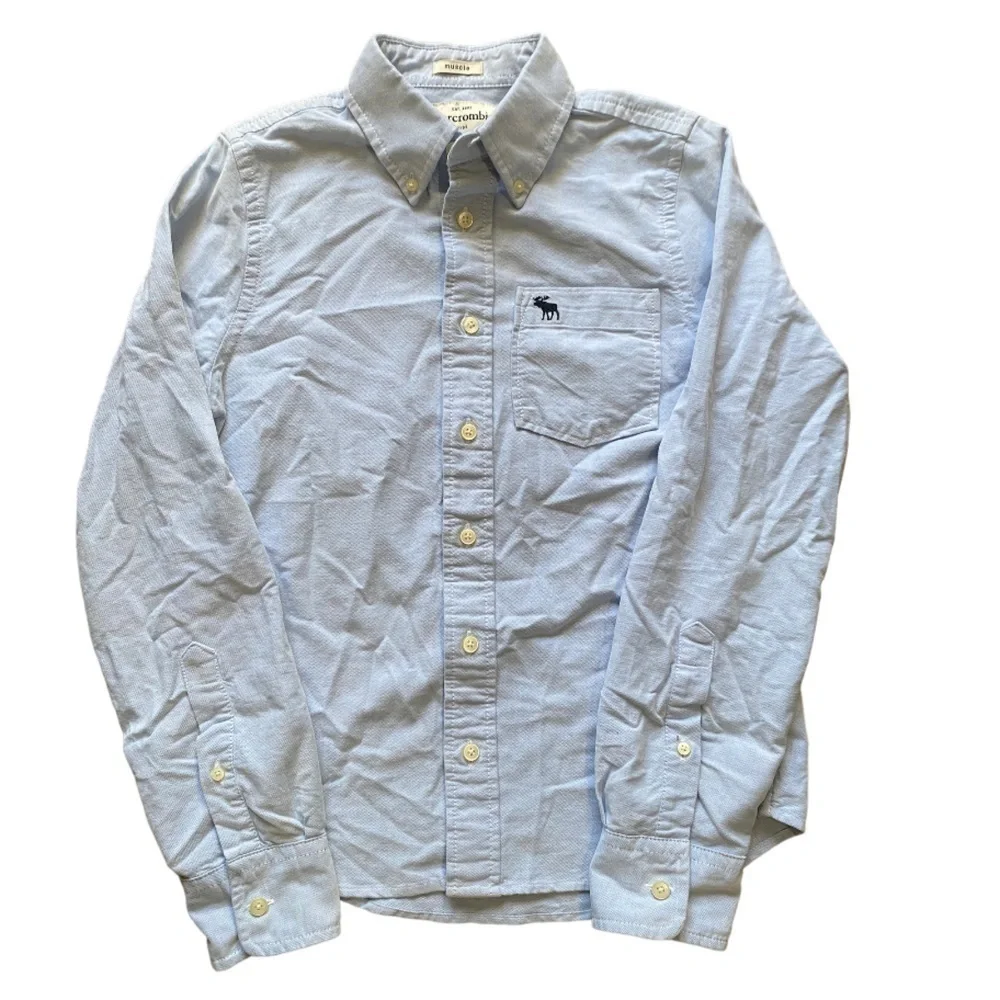 Abercrombie Kids Muscle Button Down Blue Shirt I Size: L